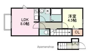 アスコット台原B棟【2階】の間取り