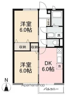ラフォーレ森A・B【A203号室】の間取り