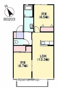 メジンK B棟【2階】の間取り