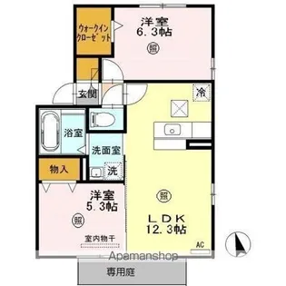 ディライト B棟【1階】の間取り