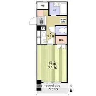 グランパス檀渓【203号室】の間取り