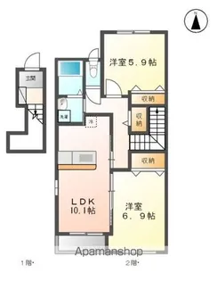 サンセットヒル東郷A棟【2階】の間取り