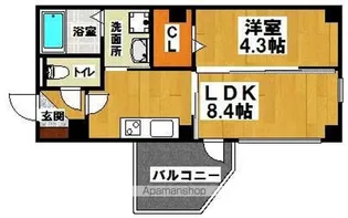 1LDKの間取り画像