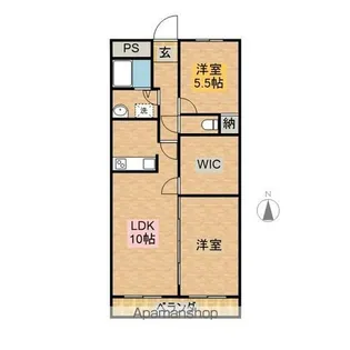 レオパレス宝【206号室】の間取り