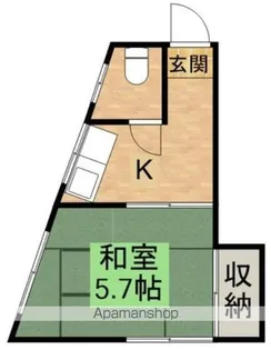 東京都北区岩淵町【アパート】の間取り