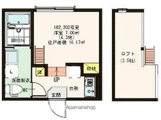 ハーモニーテラス関町北【202号室号室】の間取り