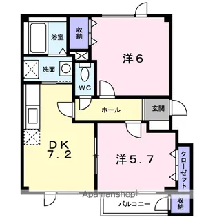 ノース季実の里Ⅲ【104.号室】の間取り