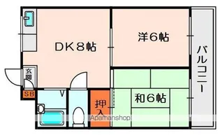 第1ミハマハイツ【2階】の間取り