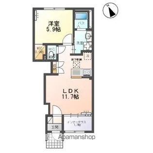 福室4丁目アパート【1階】の間取り