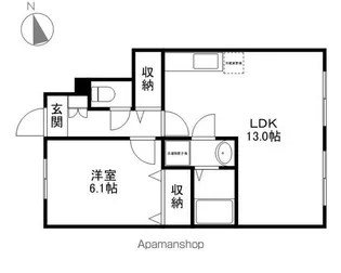 パルティール水戸【102号室】の間取り