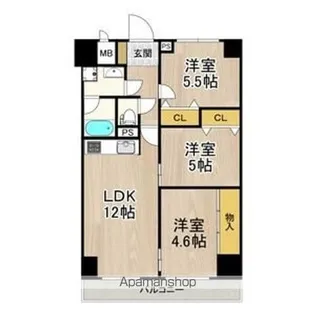 パークモダン住之江公園【8階】の間取り