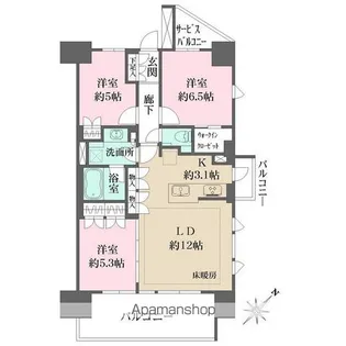 ルフォン蔵前ザ・レジデンス【8階】の間取り