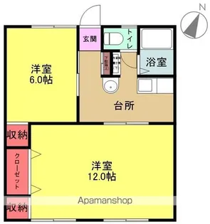 鍛冶内ハイツ【B103号室】の間取り