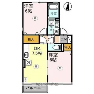 風のクローバー A【2階】の間取り