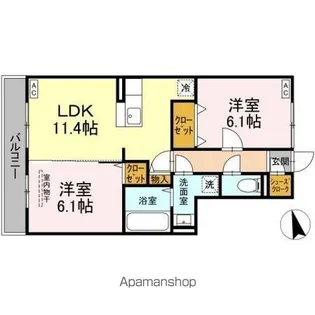 コーポスカイG【3階】の間取り