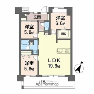 3LDKの間取り画像