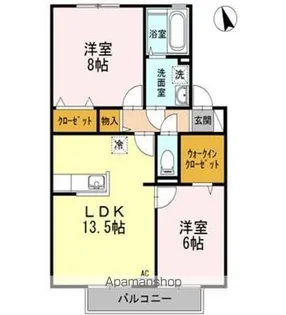 リビングタウン松縄A・B・C棟【2階】の間取り