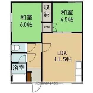 ベルディーM【2階左号室】の間取り