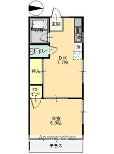 ジュマベール舞木【201号室】の間取り