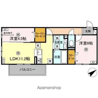 WM新八代 A棟【1階】の間取り
