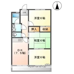 シャトーカナデ【1階】の間取り