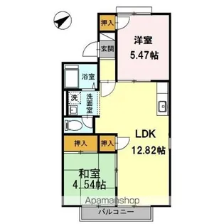 コーポ白水【1階】の間取り