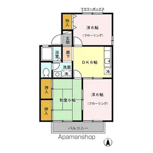 クレール若林【1階】の間取り