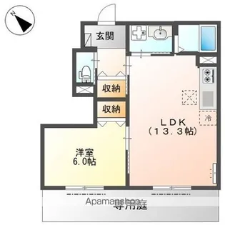 滋賀県東近江市五個荘山本町【アパート】の間取り