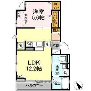 DーROOM連坊【1階】の間取り