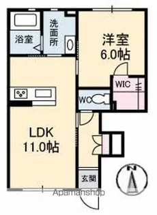 シャーメゾン妹尾【1階】の間取り