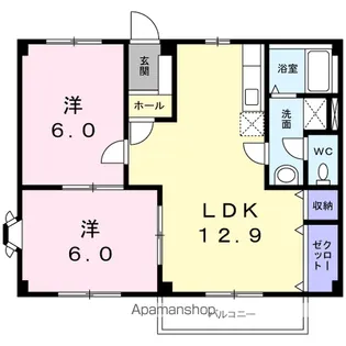 ハイブリッジ錦A【2階】の間取り