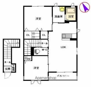 カメリアA棟【2階】の間取り