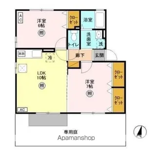 コーポ栄 III【1階】の間取り