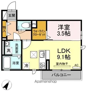 スクエアコート【1階】の間取り