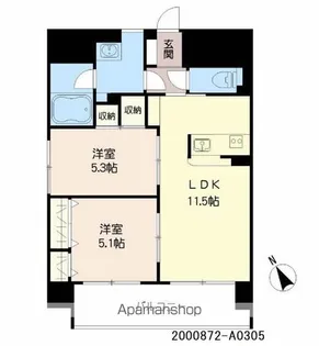 シャーメゾングランドソレイユ門司【3階】の間取り