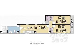 メゾンクニエダV【204号室】の間取り