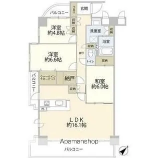 キングスコートソフィア三河安城【1101号室】の間取り