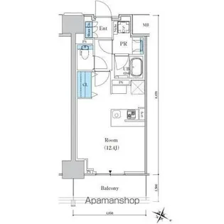 ロイヤルパークスER万代【8階】の間取り