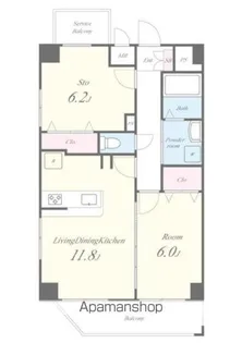 クリスタルコート【4階】の間取り