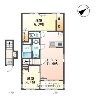 ラルーナA【2階】の間取り