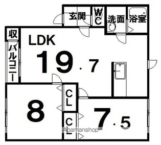 レジデンスコスモ【102号室】の間取り
