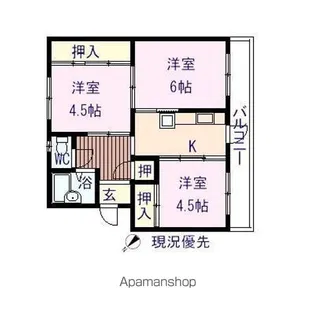 ヴィラナリー三原3号棟【103号室】の間取り