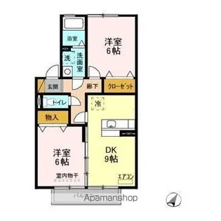 シャンド フルール【2階】の間取り