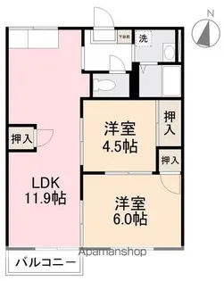 フレグランス二宮【2階】の間取り