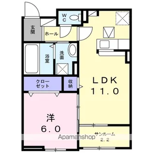 ヒルサイド TM【1階】の間取り