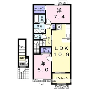 ハニーロック【2階】の間取り