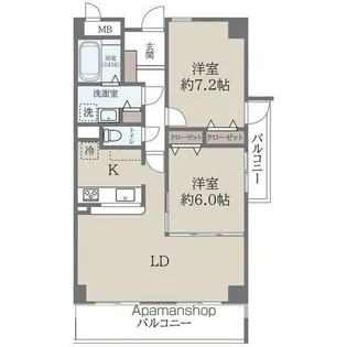 ソシア楠乃木【7階】の間取り