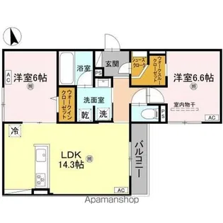 TORISIA上住吉【2階】の間取り