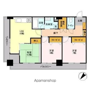 オーシャンビュー壱番館【12階】の間取り