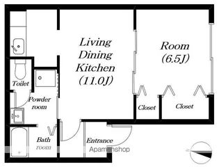 レジョナーレ大津京【105号室】の間取り